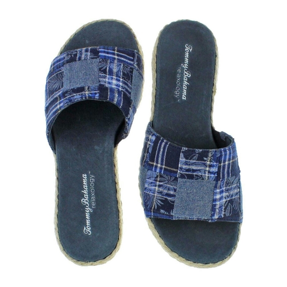 Tommy Bahama NIB Denim Relaxology Inaya Slide Sandals - Picture 3 of 8